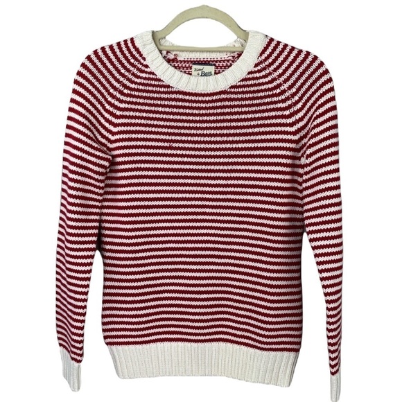 GH Bass & Co Crew Neck Red & White Striped Sweater - Picture 1 of 6